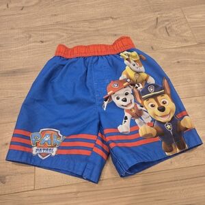 Nickelodeon paw patrols toddler boys swim trunks size 2T chase marshal & rubble
